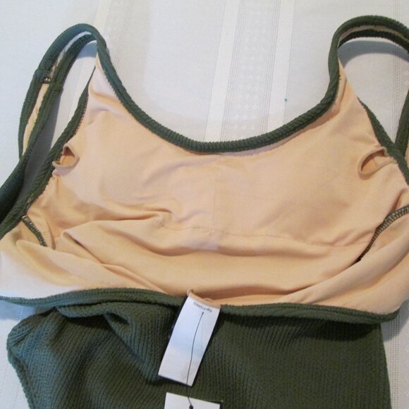 COTTON ON Junior's Low-Back One-Piece Swimsuit Khaki NWT Sz XS - Picture 5 of 8